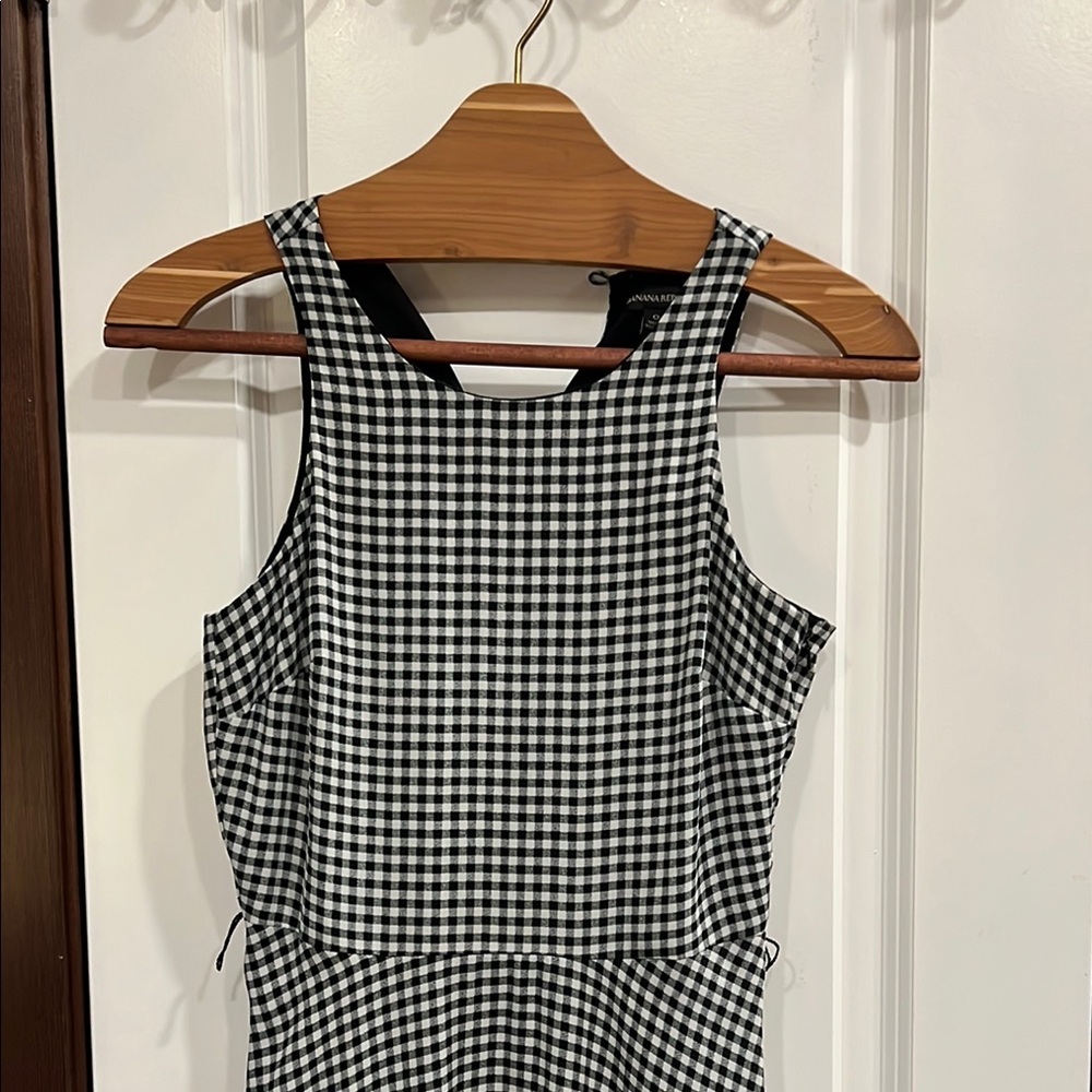 Banana Republic Black and White High Low Dress